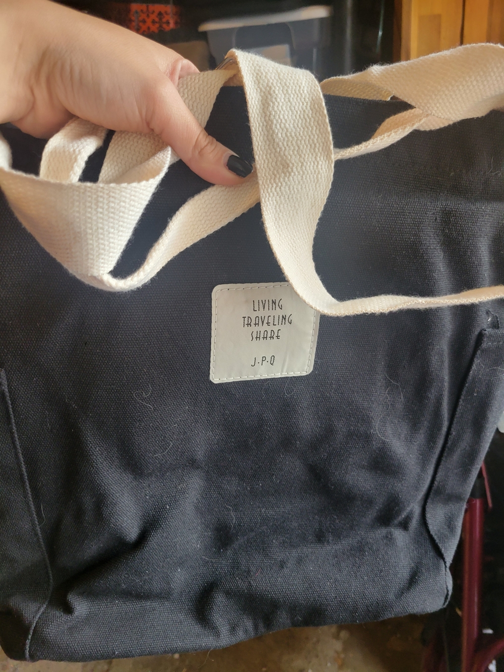 Black Canvas Tote Bag